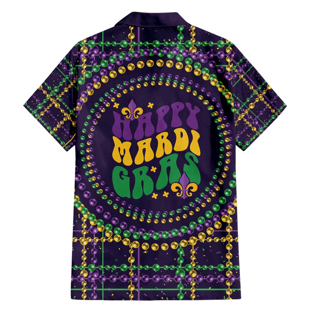 Mardi Gras Gnome Family Matching Short Sleeve Bodycon Dress and Hawaiian Shirt Beads Fleur de lis Symbol - Wonder Print Shop