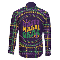 Mardi Gras Gnome Family Matching Short Sleeve Bodycon Dress and Hawaiian Shirt Beads Fleur de lis Symbol - Wonder Print Shop