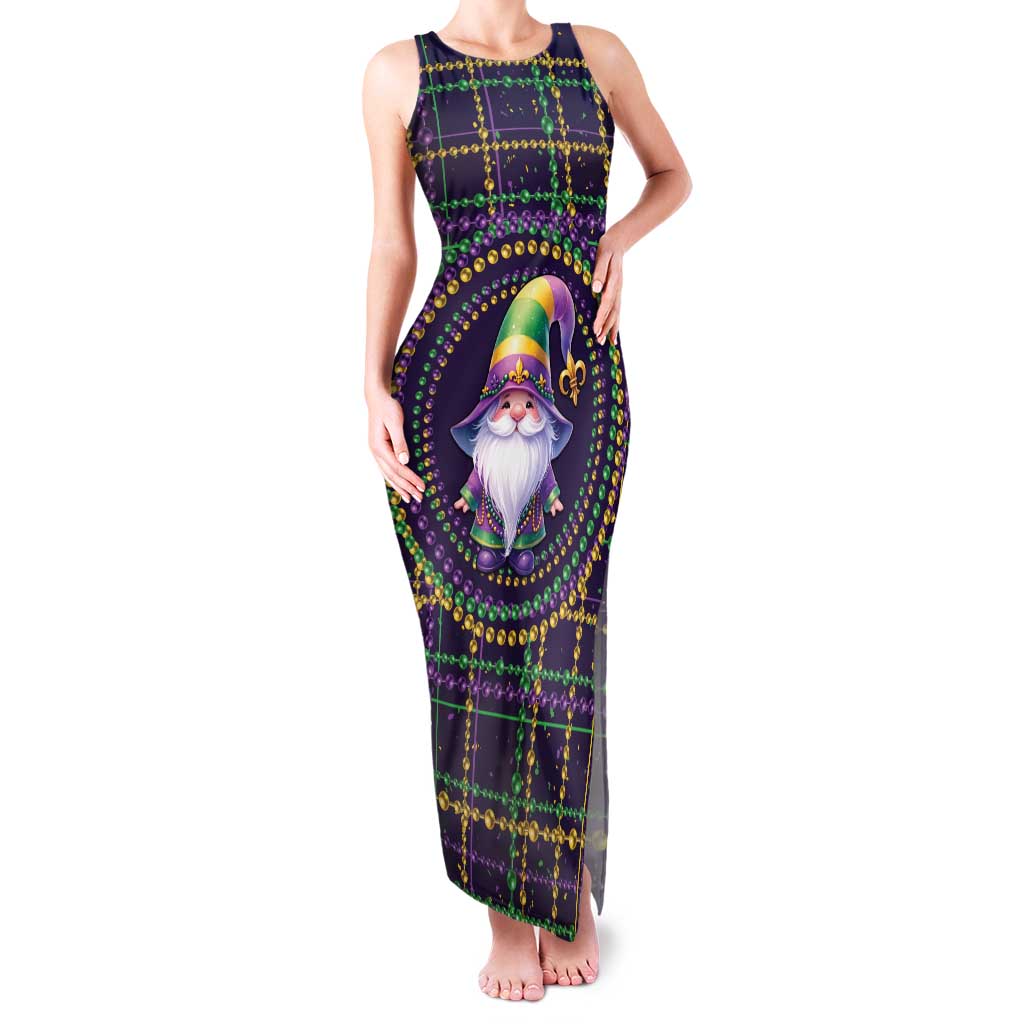 Mardi Gras Gnome Family Matching Tank Maxi Dress and Hawaiian Shirt Beads Fleur de lis Symbol - Wonder Print Shop