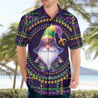 Mardi Gras Gnome Hawaiian Shirt Beads Fleur de lis Symbol - Wonder Print Shop