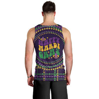 Mardi Gras Gnome Men Tank Top Beads Fleur de lis Symbol - Wonder Print Shop