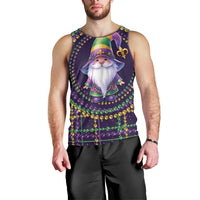 Mardi Gras Gnome Men Tank Top Beads Fleur de lis Symbol - Wonder Print Shop