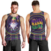Mardi Gras Gnome Men Tank Top Beads Fleur de lis Symbol - Wonder Print Shop