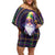 Mardi Gras Gnome Off Shoulder Short Dress Beads Fleur de lis Symbol - Wonder Print Shop