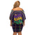 Mardi Gras Gnome Off Shoulder Short Dress Beads Fleur de lis Symbol - Wonder Print Shop