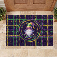 Mardi Gras Gnome Rubber Doormat Beads Fleur de lis Symbol - Wonder Print Shop