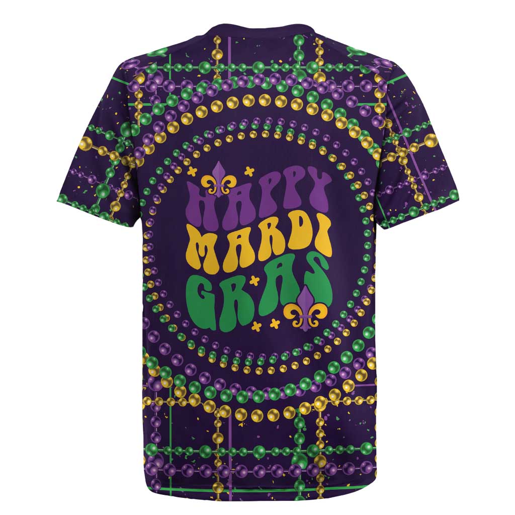 Mardi Gras Gnome Rugby Jersey Beads Fleur de lis Symbol - Wonder Print Shop