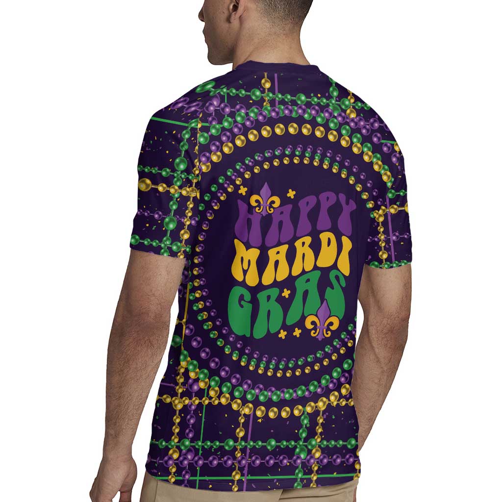 Mardi Gras Gnome Rugby Jersey Beads Fleur de lis Symbol - Wonder Print Shop