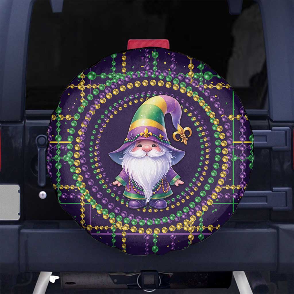 Mardi Gras Gnome Spare Tire Cover Beads Fleur de lis Symbol - Wonder Print Shop