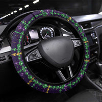 Mardi Gras Gnome Steering Wheel Cover Beads Fleur de lis Symbol - Wonder Print Shop
