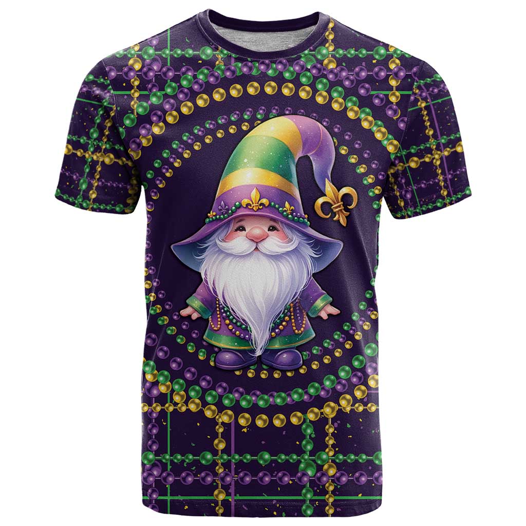 Mardi Gras Gnome T Shirt Beads Fleur de lis Symbol - Wonder Print Shop
