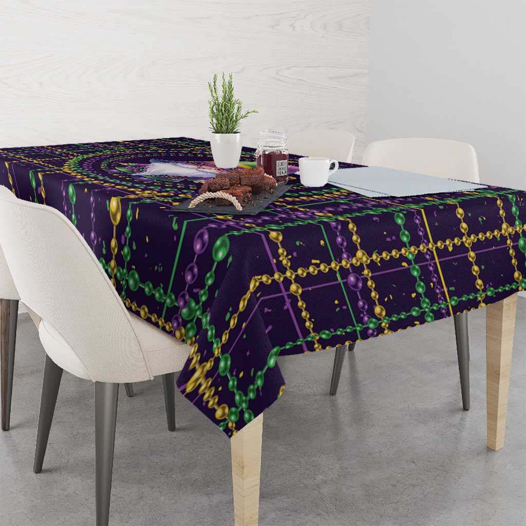 Mardi Gras Gnome Tablecloth Beads Fleur de lis Symbol - Wonder Print Shop