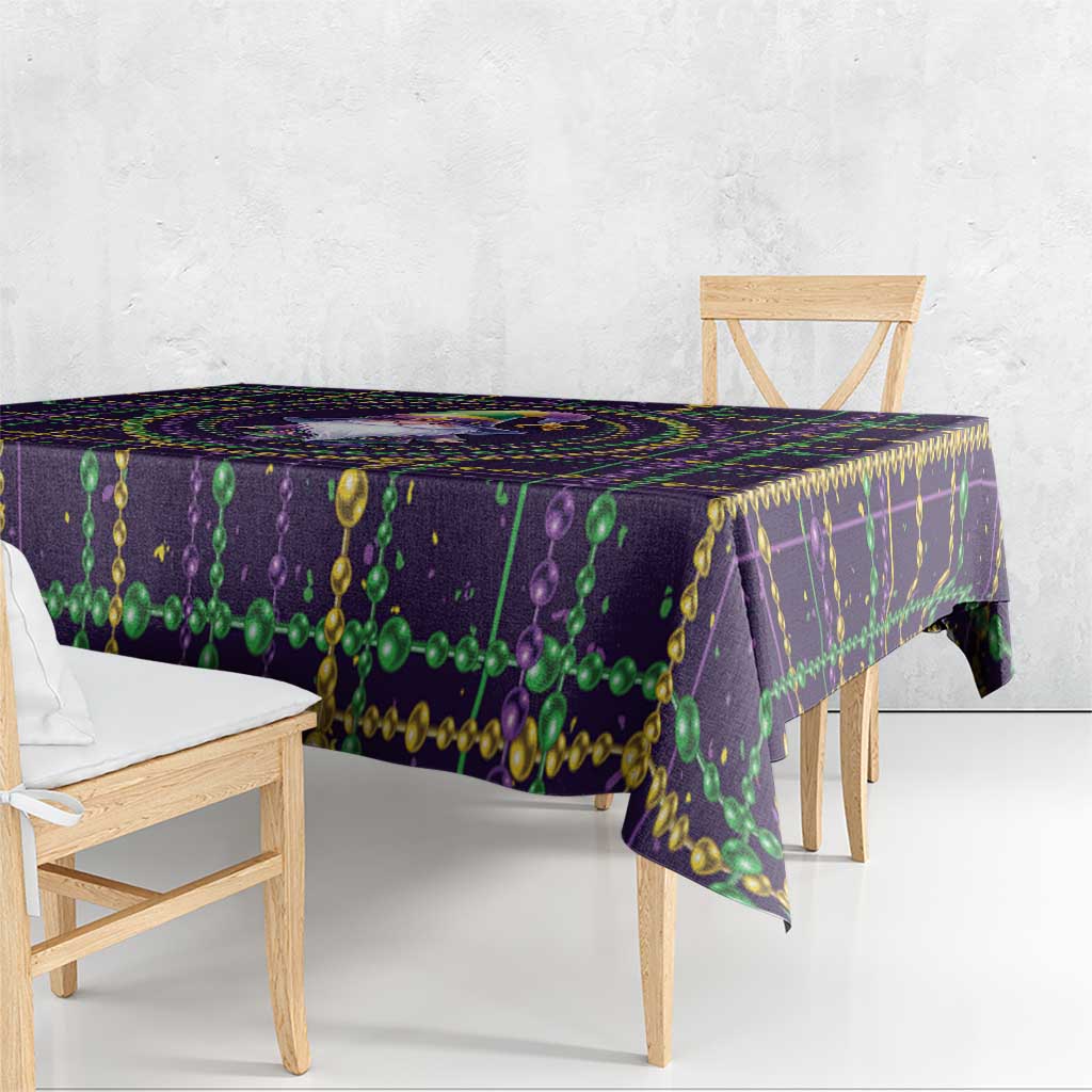 Mardi Gras Gnome Tablecloth Beads Fleur de lis Symbol - Wonder Print Shop