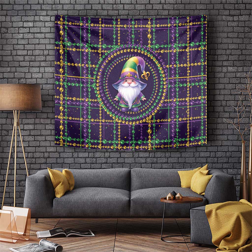 Mardi Gras Gnome Tapestry Beads Fleur de lis Symbol - Wonder Print Shop