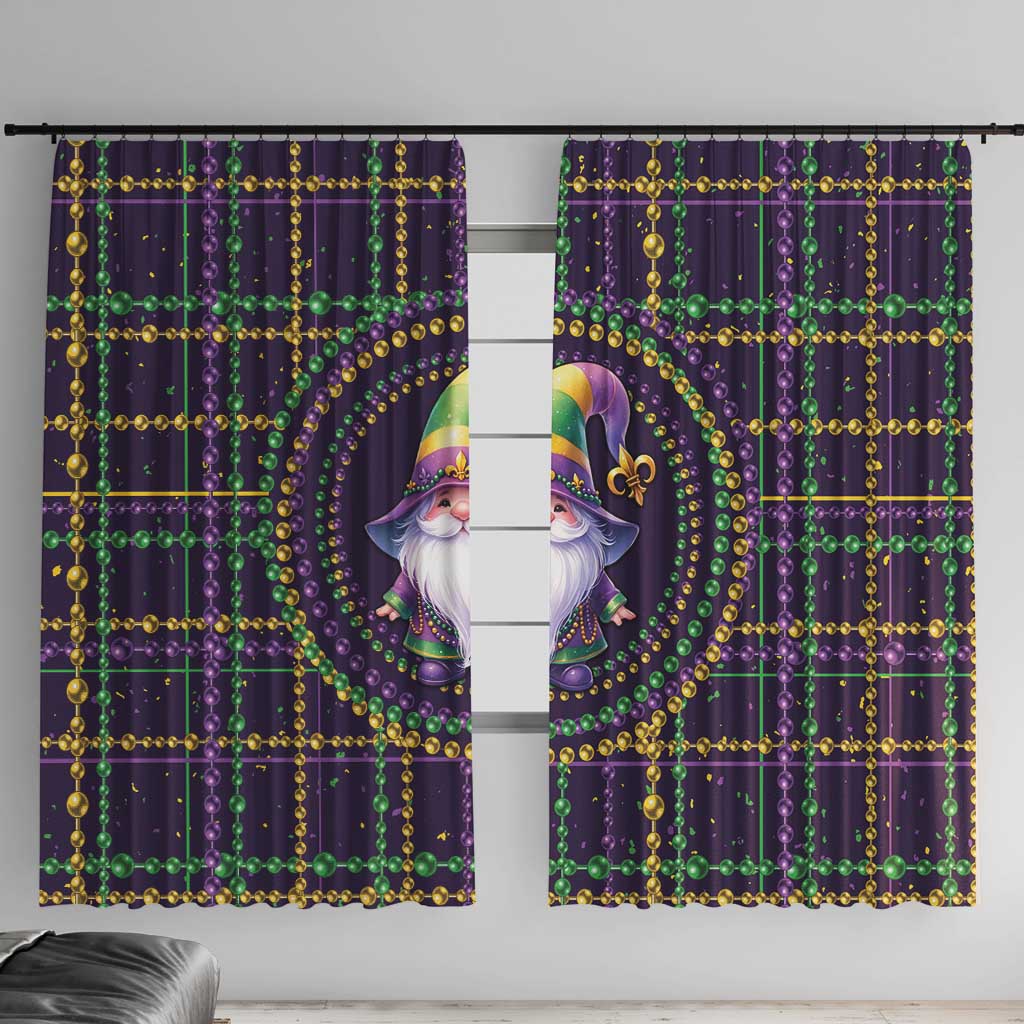 Mardi Gras Gnome Window Curtain Beads Fleur de lis Symbol - Wonder Print Shop