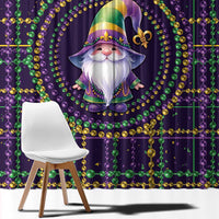 Mardi Gras Gnome Window Curtain Beads Fleur de lis Symbol - Wonder Print Shop