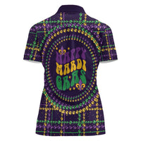 Mardi Gras Gnome Women Polo Shirt Beads Fleur de lis Symbol - Wonder Print Shop