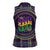 Mardi Gras Gnome Women Sleeveless Polo Shirt Beads Fleur de lis Symbol - Wonder Print Shop