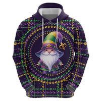 Mardi Gras Gnome Zip Hoodie Beads Fleur de lis Symbol - Wonder Print Shop