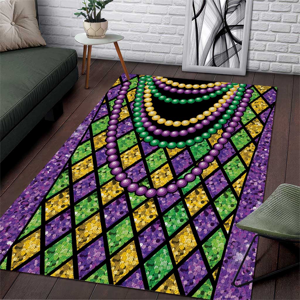 Mardi Gras Strings of Beads Area Rug