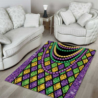 Mardi Gras Strings of Beads Area Rug
