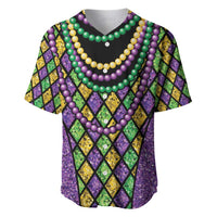 Mardi Gras Strings of Beads Baseball Jersey