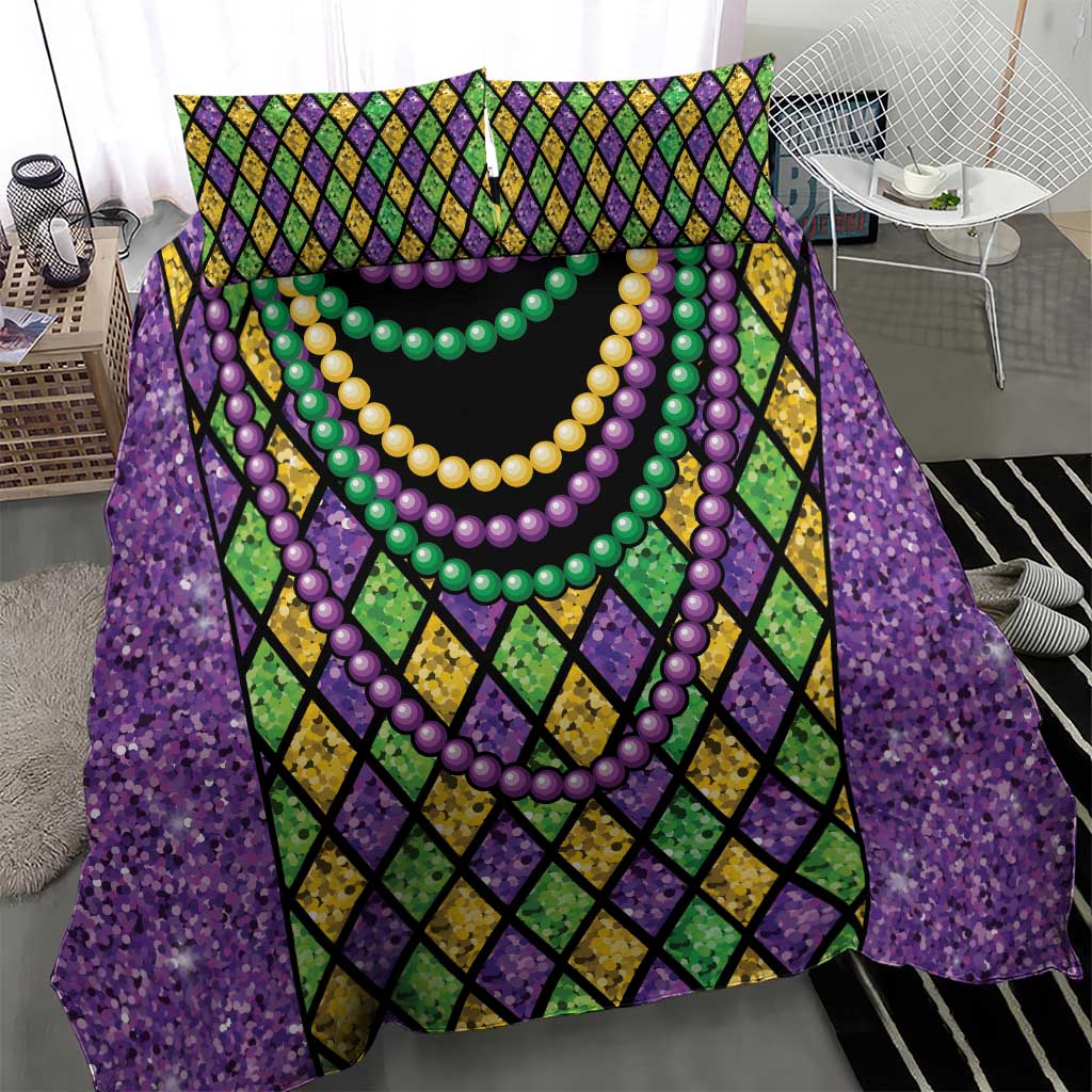 Mardi Gras Strings of Beads Bedding Set