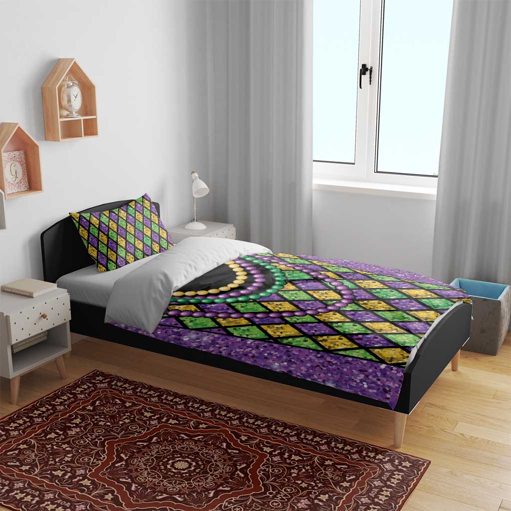 Mardi Gras Strings of Beads Bedding Set