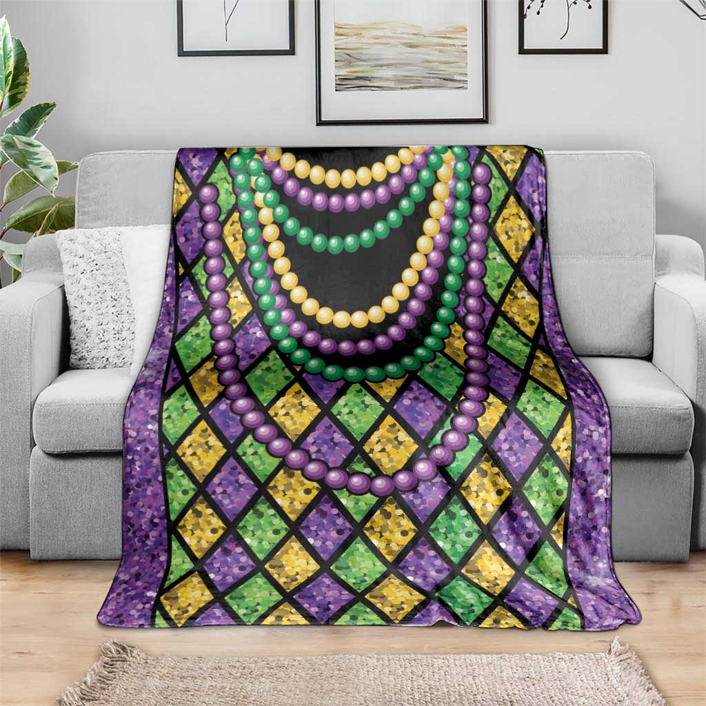 Mardi Gras Strings of Beads Blanket