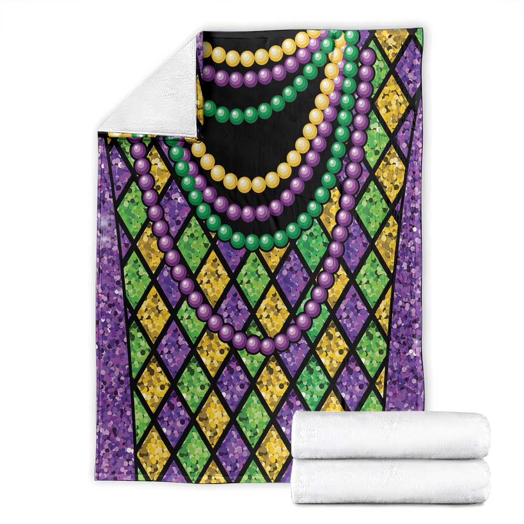 Mardi Gras Strings of Beads Blanket