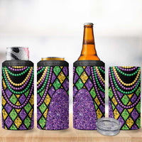 Mardi Gras Strings of Beads 4 in 1 Can Cooler Tumbler