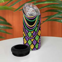 Mardi Gras Strings of Beads 4 in 1 Can Cooler Tumbler
