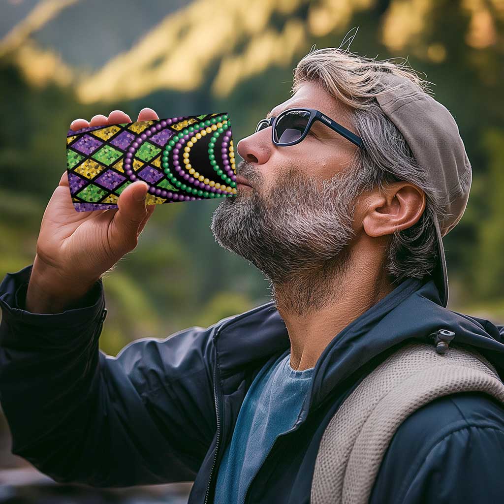 Mardi Gras Strings of Beads 4 in 1 Can Cooler Tumbler