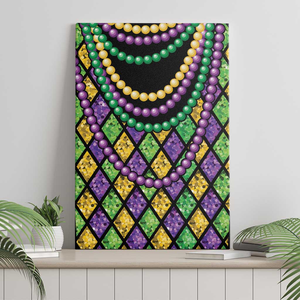 Mardi Gras Strings of Beads Canvas Wall Art