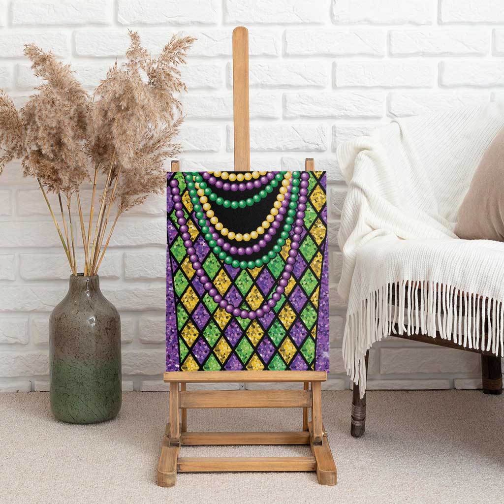 Mardi Gras Strings of Beads Canvas Wall Art