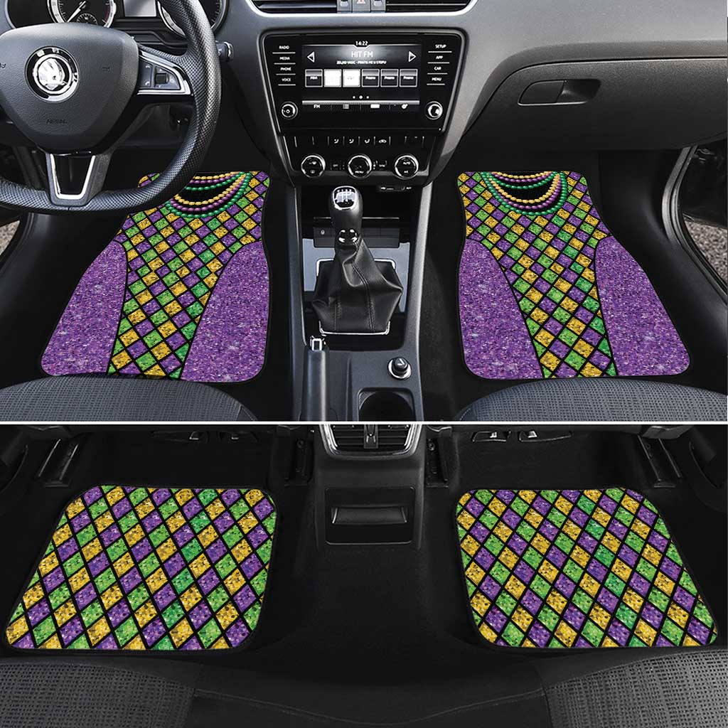 Mardi Gras Strings of Beads Car Mats