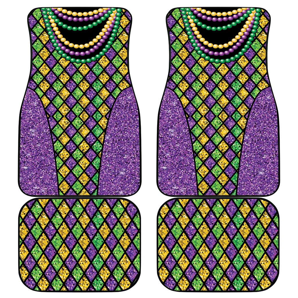 Mardi Gras Strings of Beads Car Mats