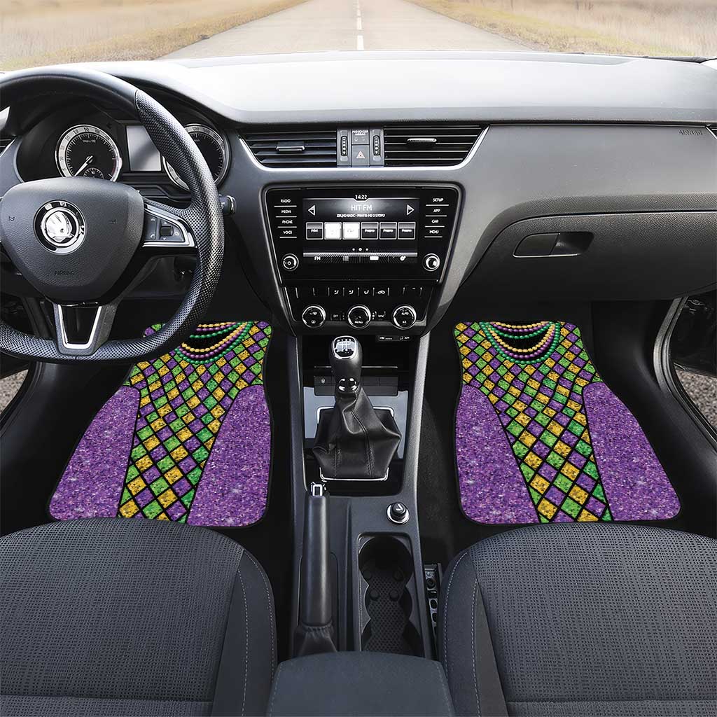Mardi Gras Strings of Beads Car Mats
