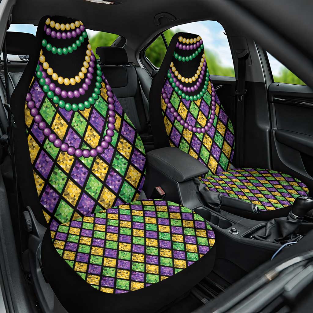 Mardi Gras Strings of Beads Car Seat Cover