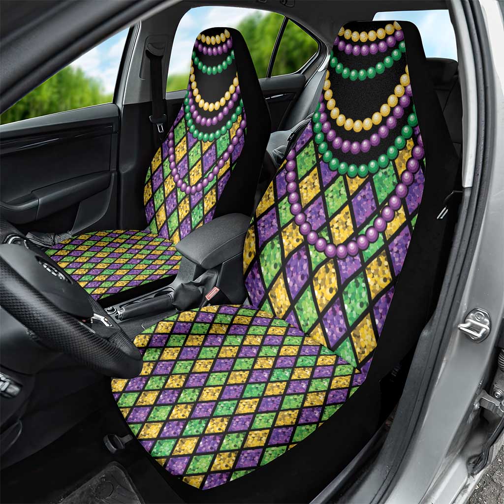 Mardi Gras Strings of Beads Car Seat Cover