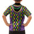 Mardi Gras Strings of Beads Family Matching Off The Shoulder Long Sleeve Dress and Hawaiian Shirt