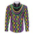 Mardi Gras Strings of Beads Family Matching Off The Shoulder Long Sleeve Dress and Hawaiian Shirt