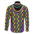 Mardi Gras Strings of Beads Family Matching Off The Shoulder Long Sleeve Dress and Hawaiian Shirt