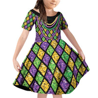 Mardi Gras Strings of Beads Family Matching Off Shoulder Short Dress and Hawaiian Shirt LT9 - Wonder Print Shop