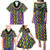 Mardi Gras Strings of Beads Family Matching Puletasi and Hawaiian Shirt