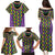 Mardi Gras Strings of Beads Family Matching Puletasi and Hawaiian Shirt