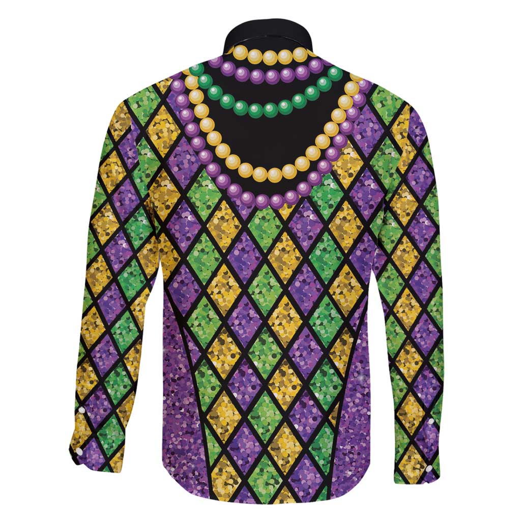 Mardi Gras Strings of Beads Family Matching Puletasi and Hawaiian Shirt