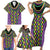 Mardi Gras Strings of Beads Family Matching Short Sleeve Bodycon Dress and Hawaiian Shirt - Wonder Print Shop