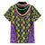 Mardi Gras Strings of Beads Family Matching Short Sleeve Bodycon Dress and Hawaiian Shirt - Wonder Print Shop