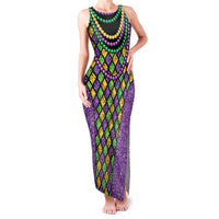 Mardi Gras Strings of Beads Family Matching Tank Maxi Dress and Hawaiian Shirt - Wonder Print Shop